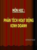BÀI GIẢNG PHÂN TÍCH HOẠT ĐỘNG KINH DOANH chương 1 