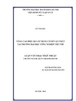 Nâng cao hiệu quả sử dụng cơ sở vật chất tại trường đại học công nghiệp việt trì 