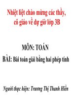 Bài toán giải bằng hai phép tính