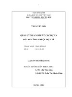 luận án quản lý nhà nước về các dự án đầu tư công thuộc bộ y tế 