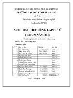 Tiểu luận Xu hướng tiêu dùng laptop ở tp.HCM năm 2010