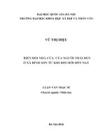 Biến đổi nhà cửa của người thái đen ở xã bình sơn từ khi đổi mới đến nay 