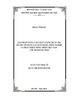 Giải pháp nâng cao chất lượng quản trị rủi ro tín dụng tại ngân hàng nông nghiệp và phát triển nông thôn việt nam – chi nhánh hà tĩnh 