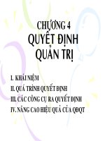 Bài giảng môn quản trị chiến lược CHƯƠNG 4 QUYẾT ĐỊNH QUẢN TRỊ 