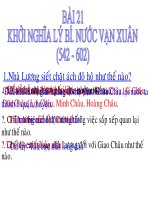 Bài 21  khởi nghĩa lý bí nước vạn xuân (542 602) 