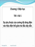 Bài 1  sự phụ thuộc của cuờng độ dòng điện vào hiệu điện thế giữa hai đầu dây dẫn