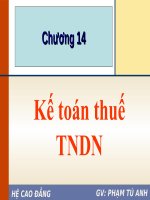 BÀI GIẢNG kế TOÁN tài CHÍNH DOANH NGHIỆP chương 14 thuế thu nhập doanh nghiệp 