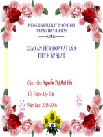 GIÁO án TÍCH hợp vật lý 8 TIẾT 9 áp SUẤT 