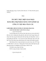 Tổ chức thực hiện giao nhận hàng hóa nhập khẩu bằng container tại công ty việt hoa toàn cầu