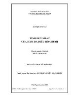 Tính duy nhất của hàm đa điều hòa dưới