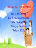 GIÁO án PHÁT TRIỂN THẨM mĩ chủ đề lớn gia đình chủ đề nhỏ ngôi nhà của bé 