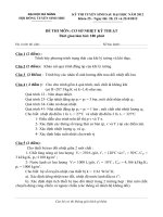 Đề thi cơ sở kỹ thuật nhiệt   ĐHBK đà nẵng