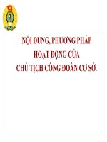 Nội Dung, Phương Pháp  Hoạt Động Của Chủ Tịch Công Đoàn Cơ Sở