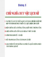 CHỦ NGHĨA DUY vật LỊCH sử 