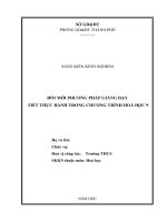 sáng kiến kinh nghiệm đổi mới PHƯƠNG PHÁP GIẢNG dạy  TIẾT THỰC HÀNH TRONG CHƯƠNG TRÌNH HOÁ học 9 