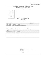 Mẫu sơ yếu lý lịch dự tuyển thi công chức ngành thuế