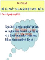 Bài 9  đề tài ngày nhà qiáo việt nam 