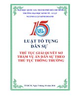 thủ tục giải quyết sơ thẩm vụ án dân sự theo thủ tục thông thường