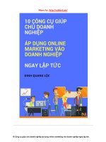 10 công cụ giúp chủ doanh nghiệp áp dụng online marketing vào doanh nghiệp ngay lập tức