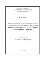 Phân tích và đề xuất một số giải pháp nhằm cải thiện tình hình tài chính tại công ty trách nhiệm hữu hạn thiết kế và tư vấn xây dựng công trình hàng không ADCC