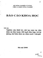 Nghiên cứu thiết kế và chế tạo máy ép viên thức ăn chăn nuôi liên hoàn 200 kgh 