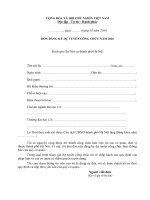 Mẫu đơn đăng ký dự tuyển công chức năm 2016