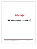 Tiểu luận Kỹ năng phỏng vấn xin việc