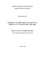 Tìm hiểu các hình thức so sánh tu từ trong các văn bản ở bậc tiểu học