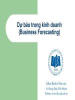 Bài giảng dự báo kinh tế và phân tích dữ liệu bài 7 