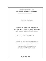 các nhân tố ảnh hưởng đến hành vi mua sắm trực tuyến của người tiêu dùng trên địa bàn thành phố thái nguyên 