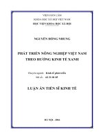 Phát triển nông nghiệp việt nam theo hướng kinh tế xanh (TT) 