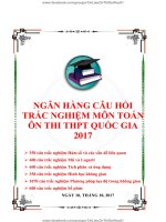 NGÂN HÀNG CÂU HỎI TRẮC NGHIỆM TOÁN THI THPTQG 2017
