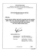 Giải pháp đồng bộ đẩy mạnh xuất khẩu đối với các doanh nghiệp vừa và nhỏ tại thành phố hồ chí minh từ nay đến năm 2020 