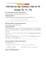 giai bai tap trang 70 71 72 sgk dai so 10 on tap chuong 3