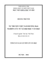 Tự truyện việt nam đương đại nghiên cứu từ xã hội học văn học (TT) 