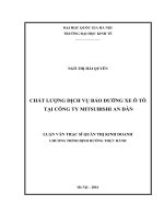 Chất lượng dịch vụ bảo dưỡng xe ô tô tại công ty MITSUBISHI an dân