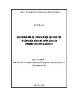 Quá trình bảo vệ, củng cố độc lập dân tộc ở cộng hòa dân chủ nhân dân lào từ năm 1991 đến năm 2011 