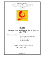 Đề tài Hệ thống quản lý gửi và rút tiền tự động qua máy ATM