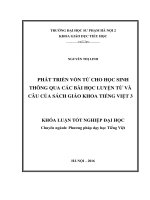 Phát triển vốn từ cho học sinh thông qua các bài học luyện từ và câu của sách giáo khoa tiếng việt 3