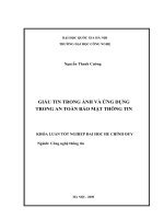 Khóa luận Giấu tin trong ảnh và ứng dụng trong an toàn bảo mật thông tin