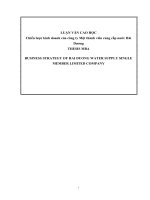 Luận văn chiến lược kinh doanh của công ty một thành viên cung cấp nước hải dương