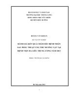 Đánh giá kết quả chăm sóc bệnh nhân sau phẫu thuật ung thư dương vật tại bệnh viện da liễu trung ương năm 2013