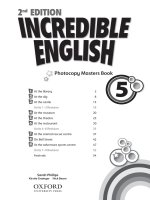 Incredible english 5 photocopy mastersbook