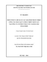 PHÂN TÍCH VÀ ĐỀ XUẤT CÁC GIẢI PHÁP HOÀN THIỆN CÔNG TÁC ĐÀO TẠO VÀ PHÁT TRIỂN NHÂN LỰC TẠI CÔNG TY CỔ PHẦN THAN TÂY NAM ĐÁ MÀI VINACOMIN