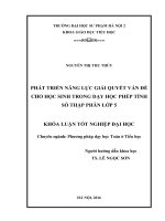Phát triển năng lực giải quyết vấn đề cho học sinh trong dạy học phép tính số thập phân lớp 5