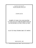 Nghiên cứu khả năng sinh trưởng và năng suất của một số giống ngô lai tại thành phố lai châu, tỉnh lai châu 