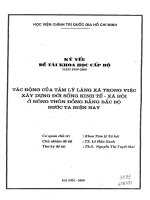 Tác động của tâm lý làng, xã trong công việc xây dựng đời sống kinh tế xã hội ở nông thôn đồng bằng bắc bộ ở nước ta hiện nay 