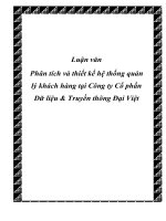 Phân tích và thiết kế hệ thống quản lý khách hàng tại công ty cổ phần dữ liệu và truyền thông Đại Việt