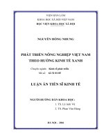 Phát triển nông nghiệp việt nam theo hướng kinh tế xanh 