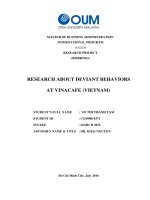 Research about deviant behaviors at vinacafe (vietnam)  